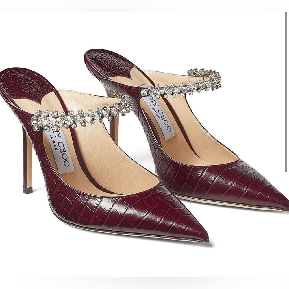 Jimmy Choo - Bing 100 croc-effect leather mules